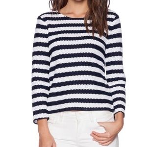 Diane Von Furstenberg Giselle Navy Stripe Blouse